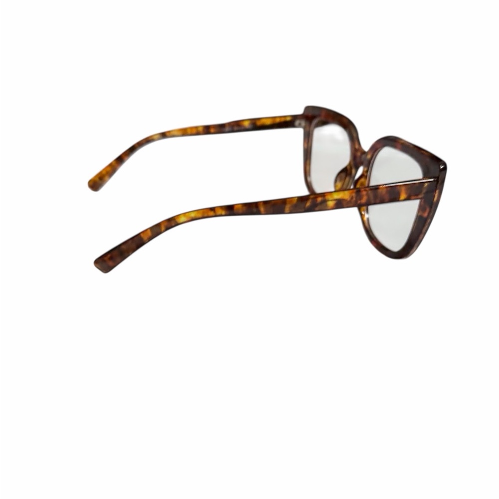 Oversized Square Cat-Eye Fashion Glasses Pink/Mauve Tortoise Stripe - Picture 13 of 16